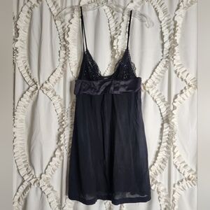 La Perla Black Camisole Lingerie Lace Gems Silk Blend sz XS